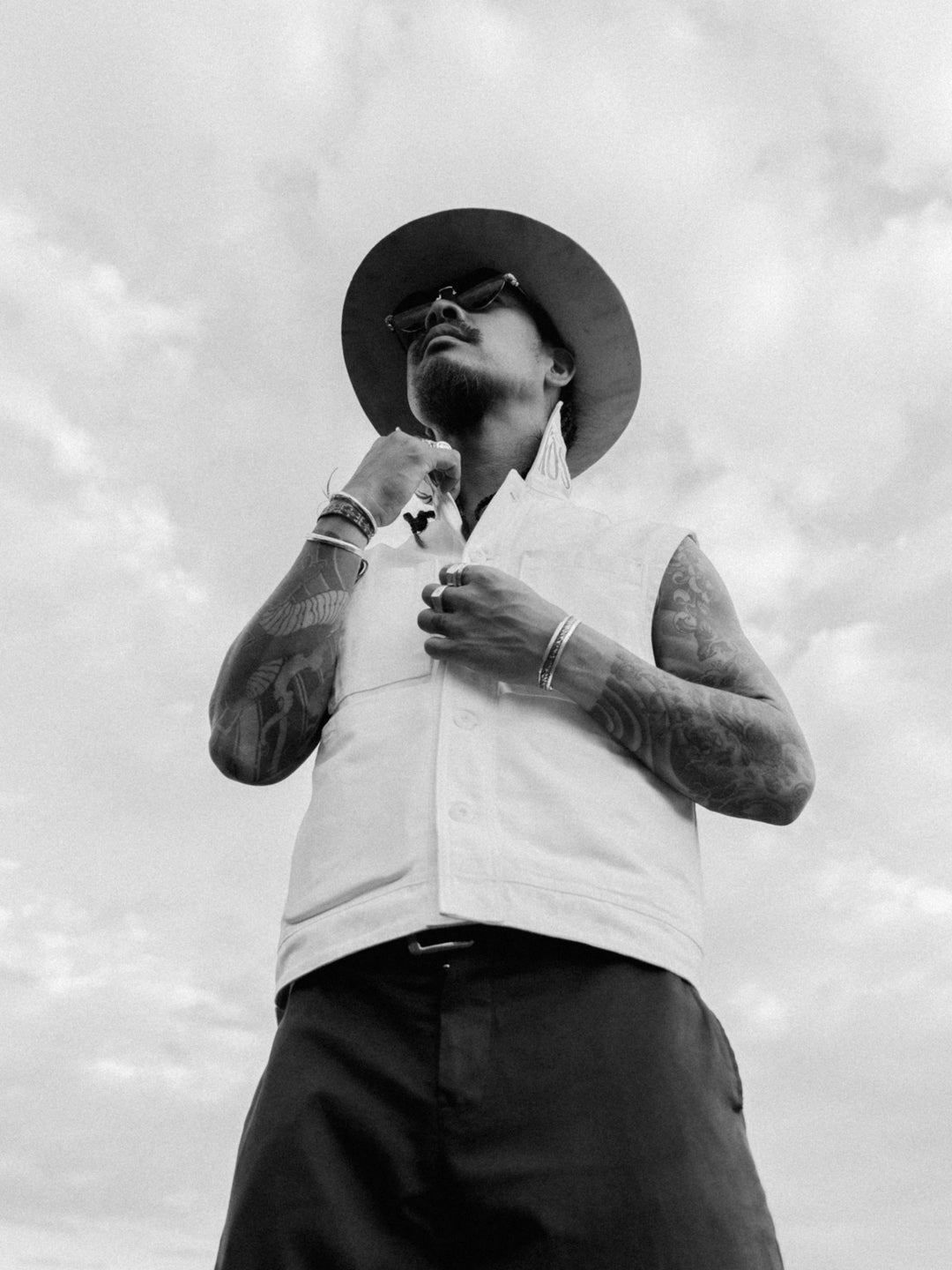 Making Love - Desert Vest - White Canvas -Gold