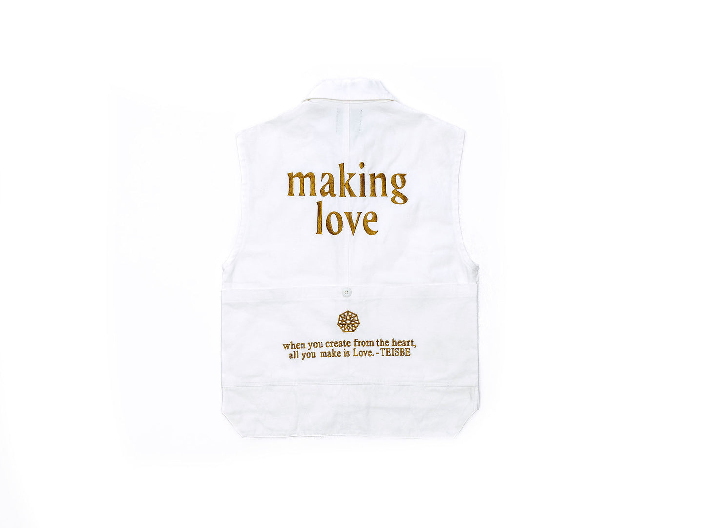 Making Love - Desert Vest - White Canvas -Gold